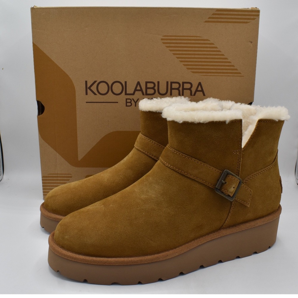 Koolaburra By UGG Women 10 Kelissa Mini Chestnut Faux Fur Lined Shoes Boots